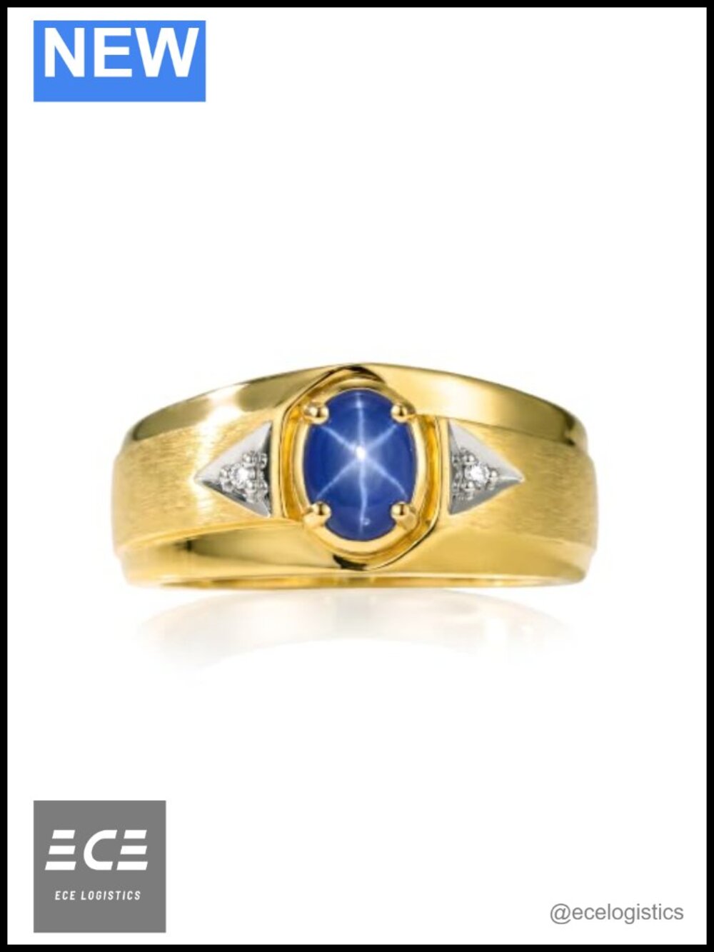 Rylos Men's Yellow Gold Plated Silver Oval Gemstone Diamond Ring Size 11